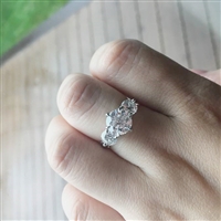 Butterflies Three Stone Engagement Ring